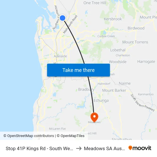 Stop 41P Kings Rd - South West side to Meadows SA Australia map
