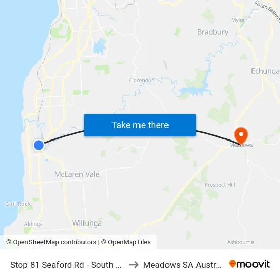 Stop 81 Seaford Rd - South side to Meadows SA Australia map