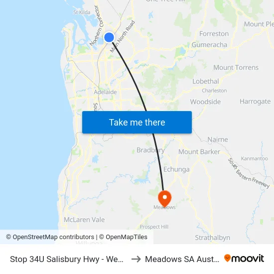 Stop 34U Salisbury Hwy - West side to Meadows SA Australia map