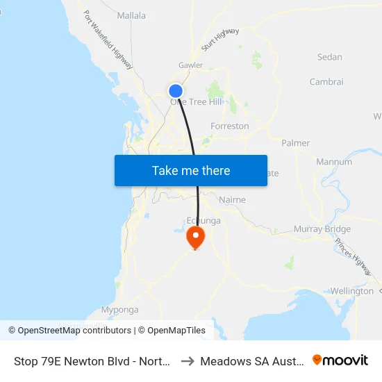 Stop 79E Newton Blvd - North side to Meadows SA Australia map