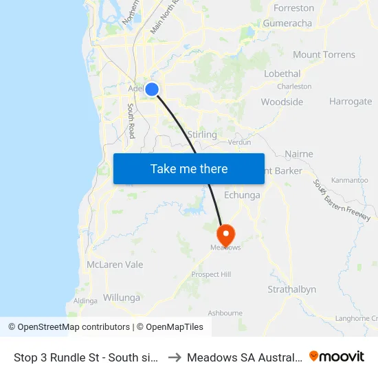 Stop 3 Rundle St - South side to Meadows SA Australia map
