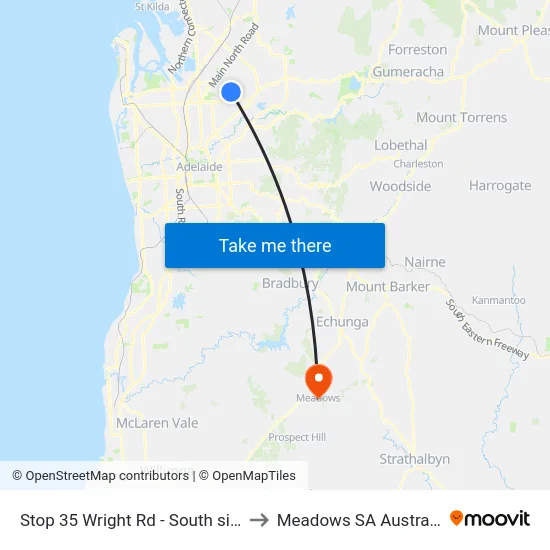 Stop 35 Wright Rd - South side to Meadows SA Australia map