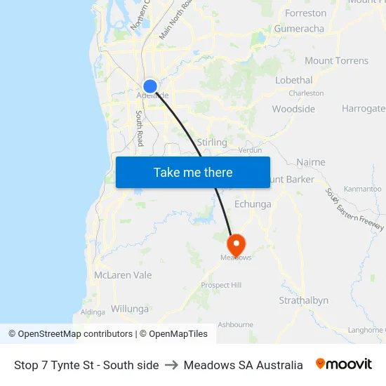 Stop 7 Tynte St - South side to Meadows SA Australia map