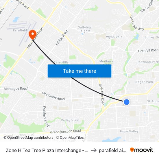 Zone H Tea Tree Plaza Interchange - West side to parafield airport map