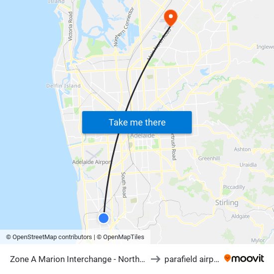 Zone A Marion Interchange - North side to parafield airport map