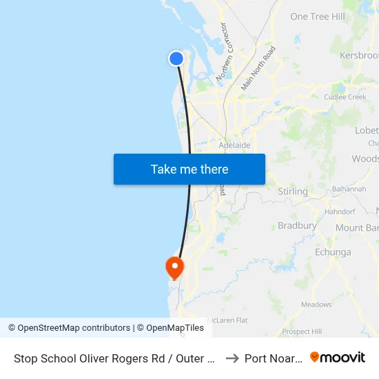 Stop School Oliver Rogers Rd / Outer Harbor Railway to Port Noarlunga map