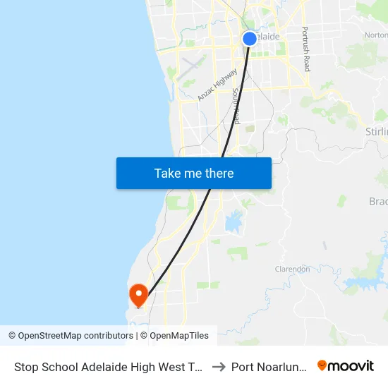Stop School Adelaide High West Tce to Port Noarlunga map