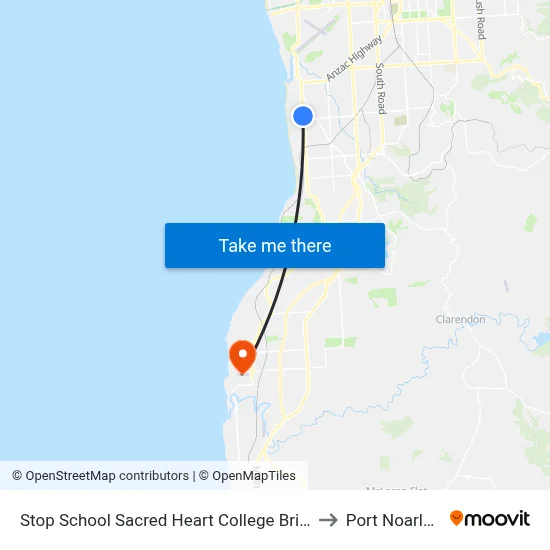 Stop School Sacred Heart College Brighton Rd to Port Noarlunga map