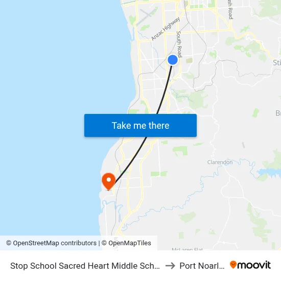 Stop School Sacred Heart Middle School Percy Av to Port Noarlunga map