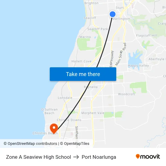 Zone A Seaview High School to Port Noarlunga map