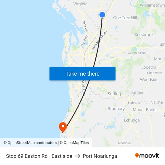 Stop 69 Easton Rd - East side to Port Noarlunga map