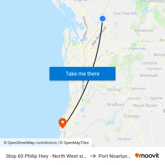 Stop 60 Philip Hwy - North West side to Port Noarlunga map