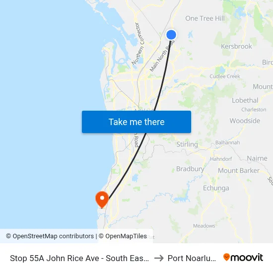 Stop 55A John Rice Ave - South East side to Port Noarlunga map