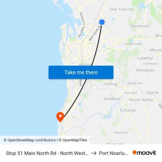 Stop 51 Main North Rd - North West side to Port Noarlunga map