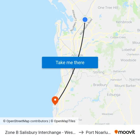 Zone B Salisbury Interchange - West Side to Port Noarlunga map