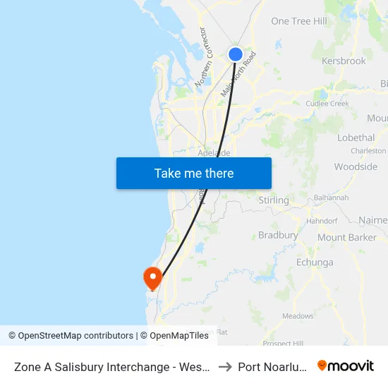 Zone A Salisbury Interchange - West Side to Port Noarlunga map