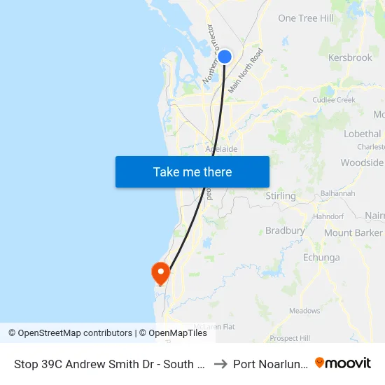 Stop 39C Andrew Smith Dr - South side to Port Noarlunga map