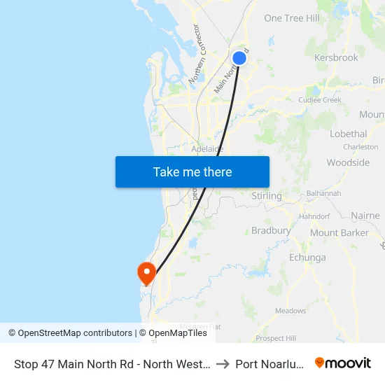 Stop 47 Main North Rd - North West side to Port Noarlunga map