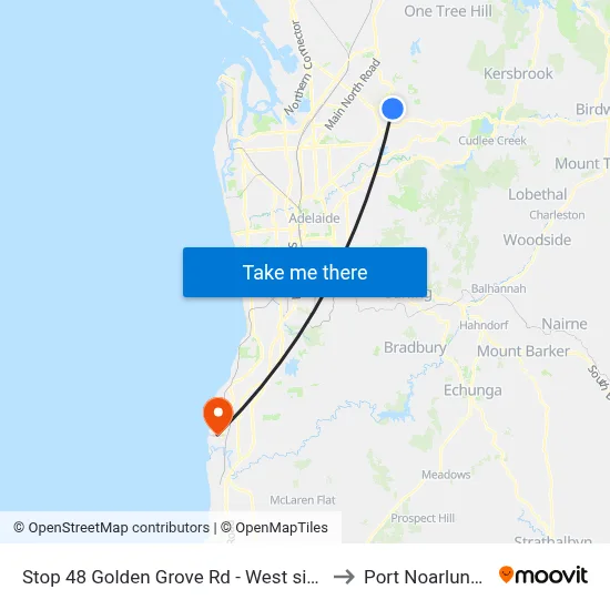Stop 48 Golden Grove Rd - West side to Port Noarlunga map