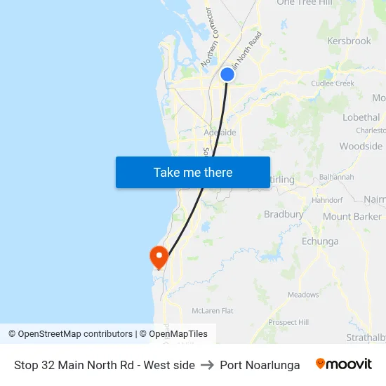Stop 32 Main North Rd - West side to Port Noarlunga map