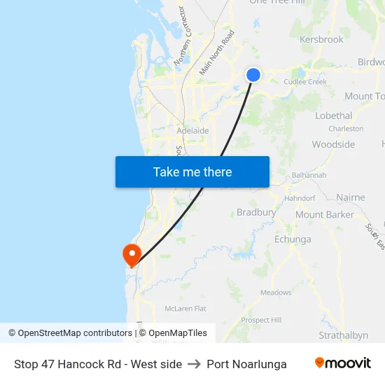 Stop 47 Hancock Rd - West side to Port Noarlunga map