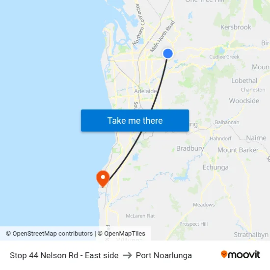 Stop 44 Nelson Rd - East side to Port Noarlunga map