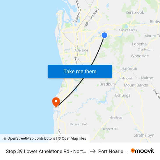 Stop 39 Lower Athelstone Rd - North side to Port Noarlunga map