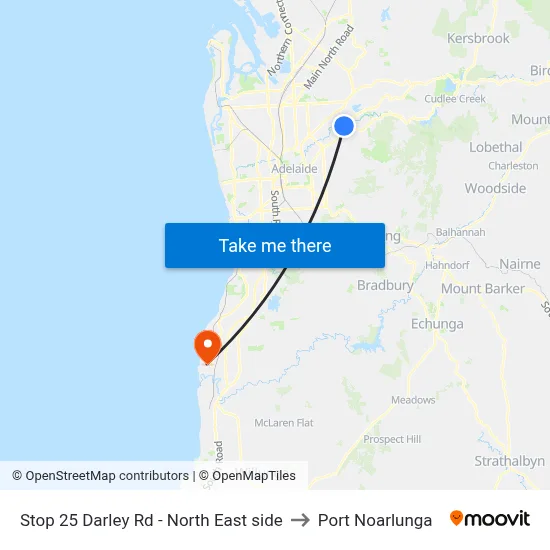 Stop 25 Darley Rd - North East side to Port Noarlunga map
