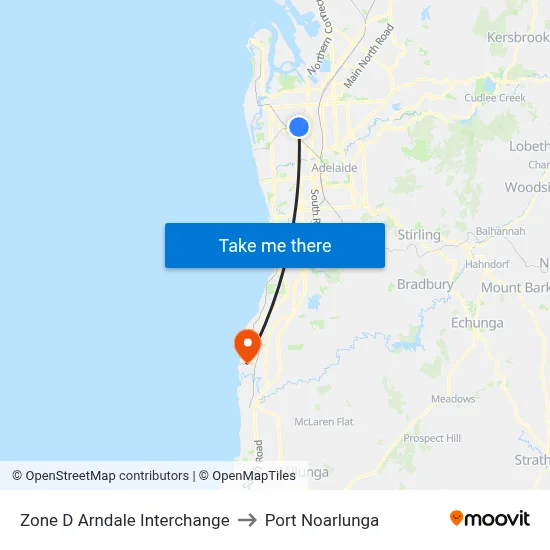 Zone D Arndale Interchange to Port Noarlunga map