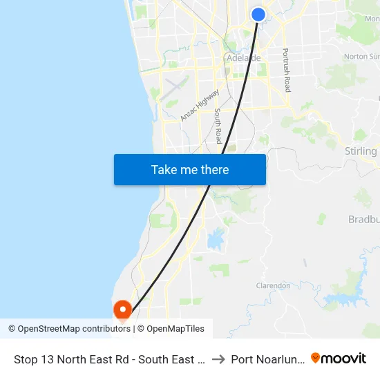 Stop 13 North East Rd - South East side to Port Noarlunga map