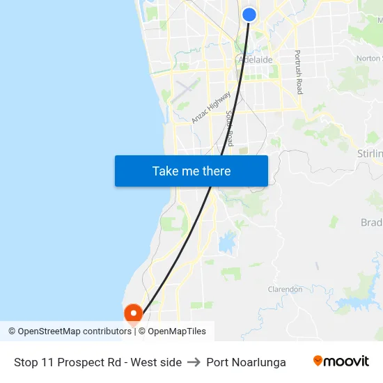 Stop 11 Prospect Rd - West side to Port Noarlunga map