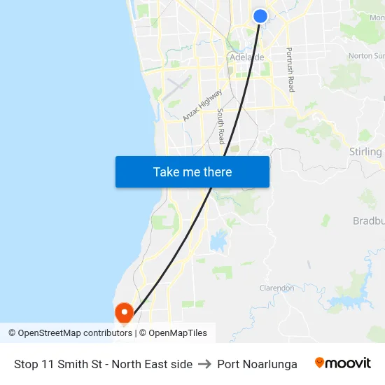 Stop 11 Smith St - North East side to Port Noarlunga map