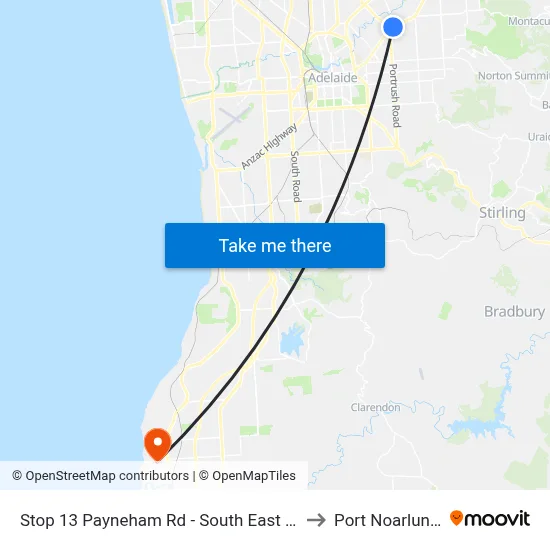 Stop 13 Payneham Rd - South East side to Port Noarlunga map