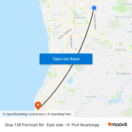 Stop 138 Portrush Rd - East side to Port Noarlunga map