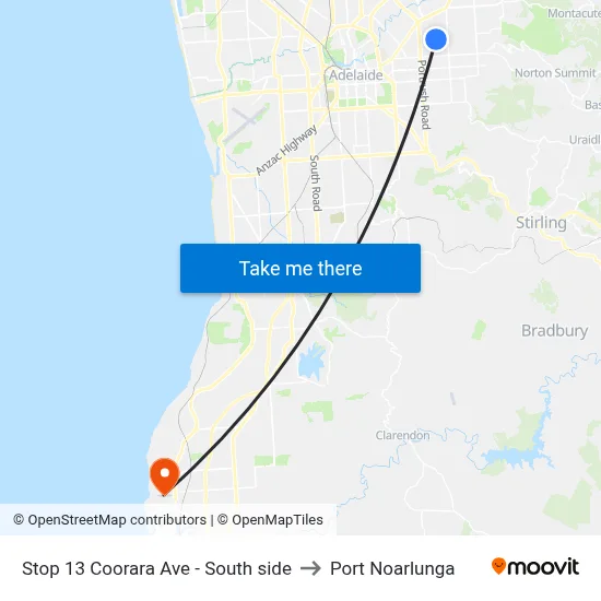 Stop 13 Coorara Ave - South side to Port Noarlunga map