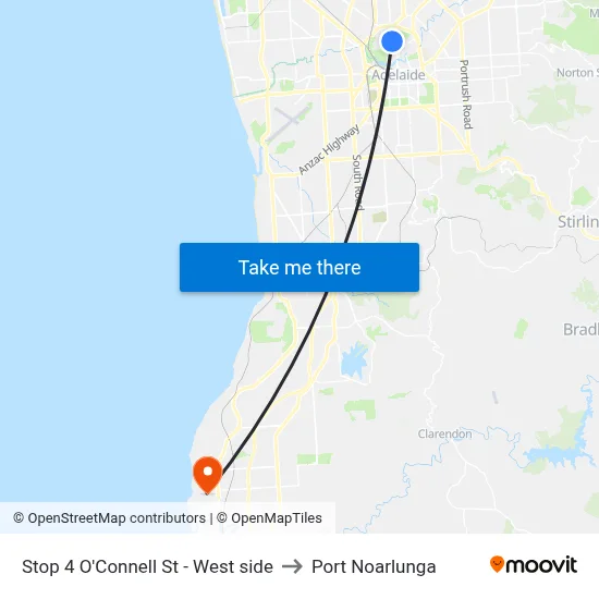 Stop 4 O'Connell St - West side to Port Noarlunga map
