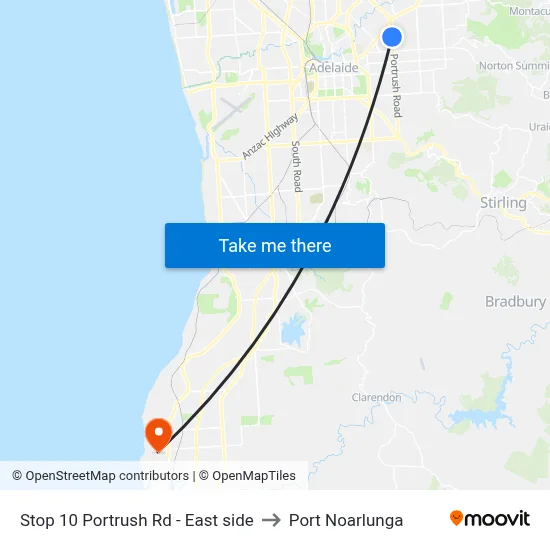 Stop 10 Portrush Rd - East side to Port Noarlunga map