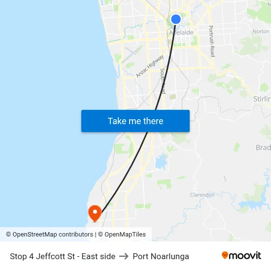 Stop 4 Jeffcott St - East side to Port Noarlunga map
