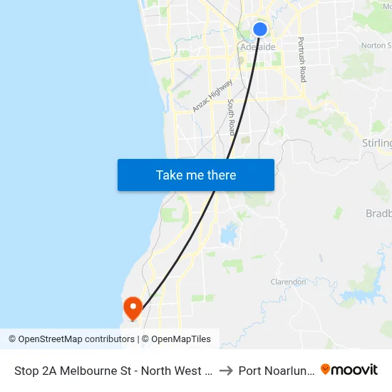 Stop 2A Melbourne St - North West side to Port Noarlunga map