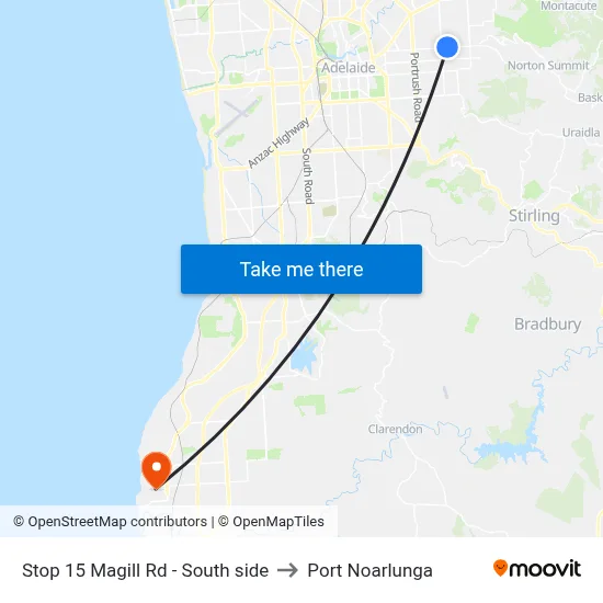 Stop 15 Magill Rd - South side to Port Noarlunga map