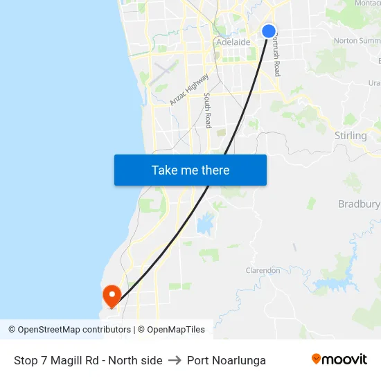 Stop 7 Magill Rd - North side to Port Noarlunga map