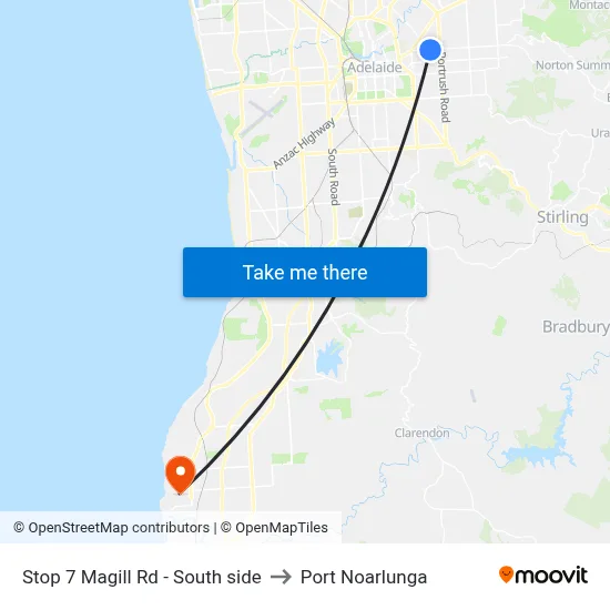 Stop 7 Magill Rd - South side to Port Noarlunga map