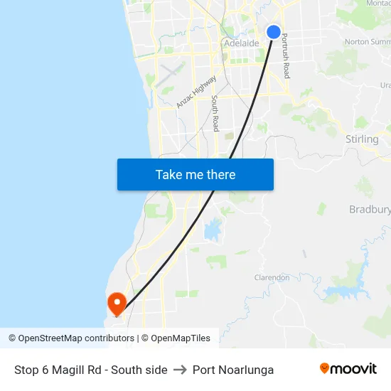 Stop 6 Magill Rd - South side to Port Noarlunga map