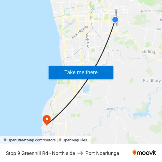 Stop 9 Greenhill Rd - North side to Port Noarlunga map
