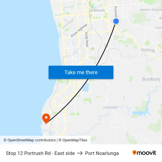 Stop 12 Portrush Rd - East side to Port Noarlunga map