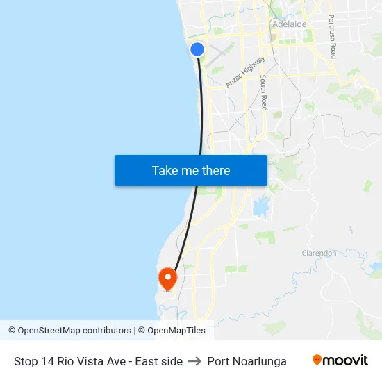 Stop 14 Rio Vista Ave - East side to Port Noarlunga map