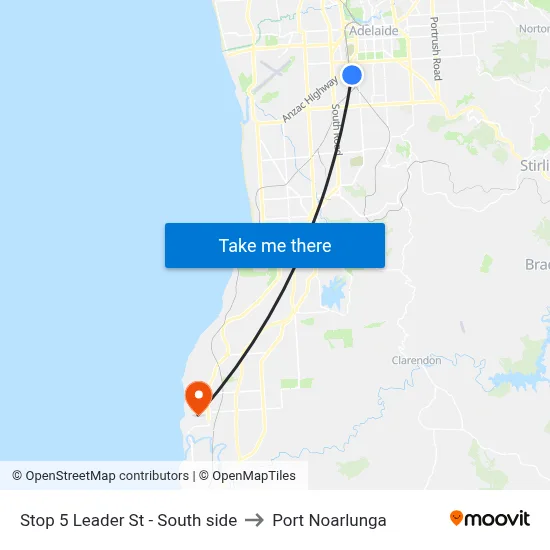 Stop 5 Leader St - South side to Port Noarlunga map