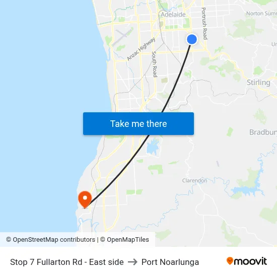 Stop 7 Fullarton Rd - East side to Port Noarlunga map