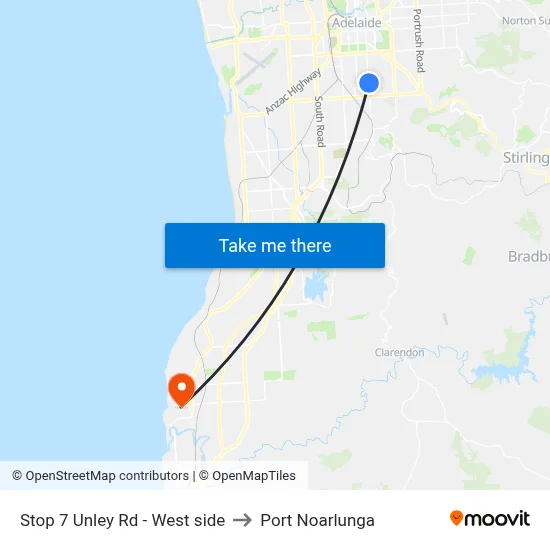 Stop 7 Unley Rd - West side to Port Noarlunga map