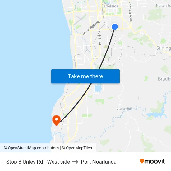 Stop 8 Unley Rd - West side to Port Noarlunga map
